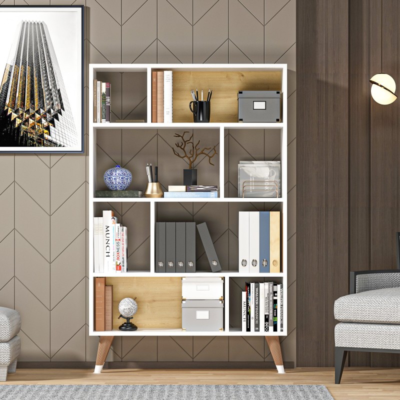 1941_0-800x800 Βιβλιοθήκη Harby άσπρο μελαμίνη 90x25x138 6εκ ed1941 - Image 1