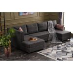 Γωνιακός καναπές Ece Panoramik ανθρακί 315x160x88cm ed1946