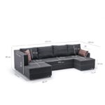 Γωνιακός καναπές Ece Panoramik ανθρακί 315x160x88cm ed1946 - Image 2