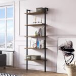 Βιβλιοθήκη Magliana καρυδί μαύρο μελαμίνη μεταλλικός σκελετός 66 5x29 5x180εκ ed1949 - Image 5