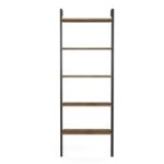 Βιβλιοθήκη Magliana καρυδί μαύρο μελαμίνη μεταλλικός σκελετός 66 5x29 5x180εκ ed1949 - Image 3