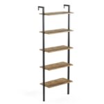 Βιβλιοθήκη Magliana καρυδί μαύρο μελαμίνη μεταλλικός σκελετός 66 5x29 5x180εκ ed1949 - Image 2