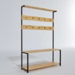 Έπιπλο εισόδου Portmanto Ava δρυς μελαμίνη μεταλλικά πόδια 120x40x180εκ ed1950 - Image 5