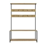 Έπιπλο εισόδου Portmanto Ava δρυς μελαμίνη μεταλλικά πόδια 120x40x180εκ ed1950 - Image 3