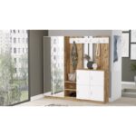 Έπιπλο εισόδου Zif atlantic pine άσπρο μελαμίνη 187 2x37 5x180εκ ed195 - Image 5