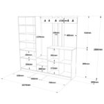 Έπιπλο εισόδου Zif atlantic pine άσπρο μελαμίνη 187 2x37 5x180εκ ed195 - Image 2