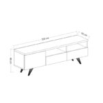 Έπιπλο τηλεόρασης Utilizzo λευκή μελαμίνη 150x35x46cm ed1960 - Image 2