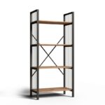 Βιβλιοθήκη Rea δρυς γκρί μελαμίνη μεταλλικό πλαίσιο 60x30x150εκ ed1967 - Image 3