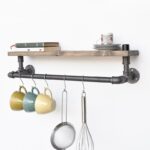 Ράφι Tubo μέταλλο ξύλο 60x20x14cm ed1972