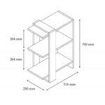 Ραφιέρα Ova δρυς ανθρακί μελαμίνη 51 8x25x70εκ ed1978 - Image 2