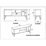 Έπιπλο τηλεόρασης Mistico 140x35 5x58 7cm μελαμίνη μέταλλο ed1982 - Image 2