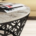 Τραπέζι σαλονιού Stil άσπρο μάρμαρο μελαμίνη μεταλλικά πόδια 90x38x90εκ ed1985 - Image 3