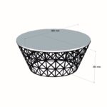 Τραπέζι σαλονιού Stil άσπρο μάρμαρο μελαμίνη μεταλλικά πόδια 90x38x90εκ ed1985 - Image 2