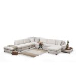 Γωνιακός καναπές Loop 374x428cm μπεζ ed198 - Image 3