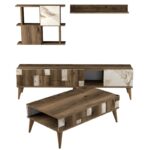 Σετ επίπλων σαλoνιού Madrid άσπρο 180x33 8x48 6cm ed2008 - Image 3