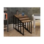 Σετ βοηθητικά τραπεζάκια Rea μαύρο χρώμα μέταλλο 44x40x55cm ed2010