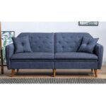 Καναπές κρεβάτι τριθέσιος Aqua σκούρο μπλε 202x83x82cm ed2025