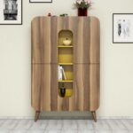 Ντουλάπι Mine καρυδί κίτρινο μελαμίνη 93x31 8x144εκ ed2026