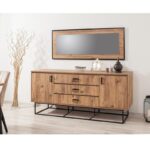 Μπουφέ Destra Atlantic Pine μαύρο χρώμα μελαμίνη 180x45xH80cm ed202