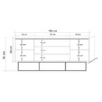 Μπουφέ Destra Atlantic Pine μαύρο χρώμα μελαμίνη 180x45xH80cm ed202 - Image 2
