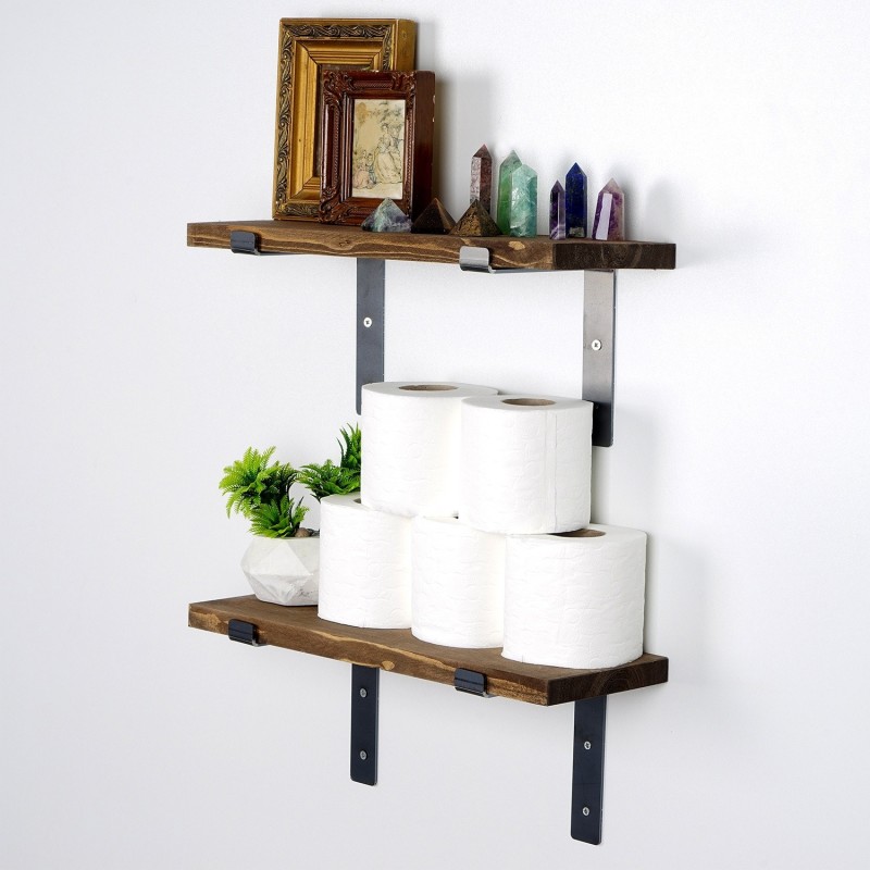 2032_0-800x800 Ραφιέρα Lam καρυδί μαύρο ξύλο μεταλλική βάση 40x14x16εκ ed2032 - Image 1