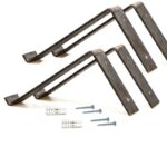 Ραφιέρα Lam καρυδί μαύρο ξύλο μεταλλική βάση 40x14x16εκ ed2032 - Image 2