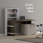 Γραφείο Unite καρυδί λευκό χρώμα μελαμίνη 146 3x60x73 8cm ed203 - Image 5