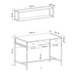 Γραφείο Vir μελαμίνη μέταλλο 100x60x72cm ed2045 - Image 2