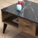 Τραπεζάκι σαλονιού Famiglia καρυδί marble χρώμα μελαμίνη 90x54x39 6cm ed204 - Image 2