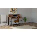 Γραφείo Brescia καρυδί μαύρο μελαμίνη 120x55x95 8cm ed2056