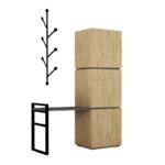 Έπιπλο εισόδου Mello δρυς ανθρακί μελαμίνη μεταλλικά πόδια 109x39x149εκ ed2076 - Image 3