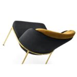 Σετ καρέκλας 2 τεμάχια Dore μαύρο χρυσό μέταλλο 54x55x86εκ ed2081 - Image 4