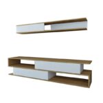 Έπιπλο τηλεόρασης Sims Teak άσπρο χρώμα 176x39x31 5cm ed2084 - Image 3