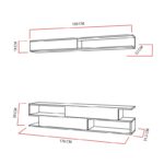 Έπιπλο τηλεόρασης Sims Teak άσπρο χρώμα 176x39x31 5cm ed2084 - Image 2