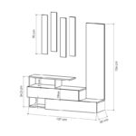 Έπιπλο εισόδου Ramda άσπρο μελαμίνη καθρέπτης 137x35x54 5εκ ed2097 - Image 2