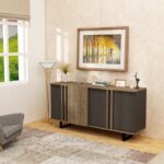 Μπουφέ Deco καρυδί ανθρακί χρώμα μελαμίνη 160x43 8x78 6cm ed2100