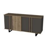 Μπουφέ Deco καρυδί ανθρακί χρώμα μελαμίνη 160x43 8x78 6cm ed2100 - Image 5