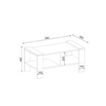 Τραπεζάκι σαλονιού parole χρώμα λευκό καρυδί 90x60x42cm ed2104 - Image 2