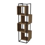 Βιβλιοθήκη Prada καρυδί μαύρο μελαμίνη 52x38x160εκ ed2106 - Image 3