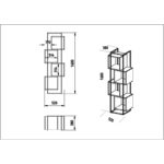 Βιβλιοθήκη Prada καρυδί μαύρο μελαμίνη 52x38x160εκ ed2106 - Image 2