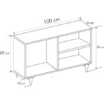 Έπιπλο tv Vent pine χρώμα μελαμίνη 100x35x54cm ed2114 - Image 2