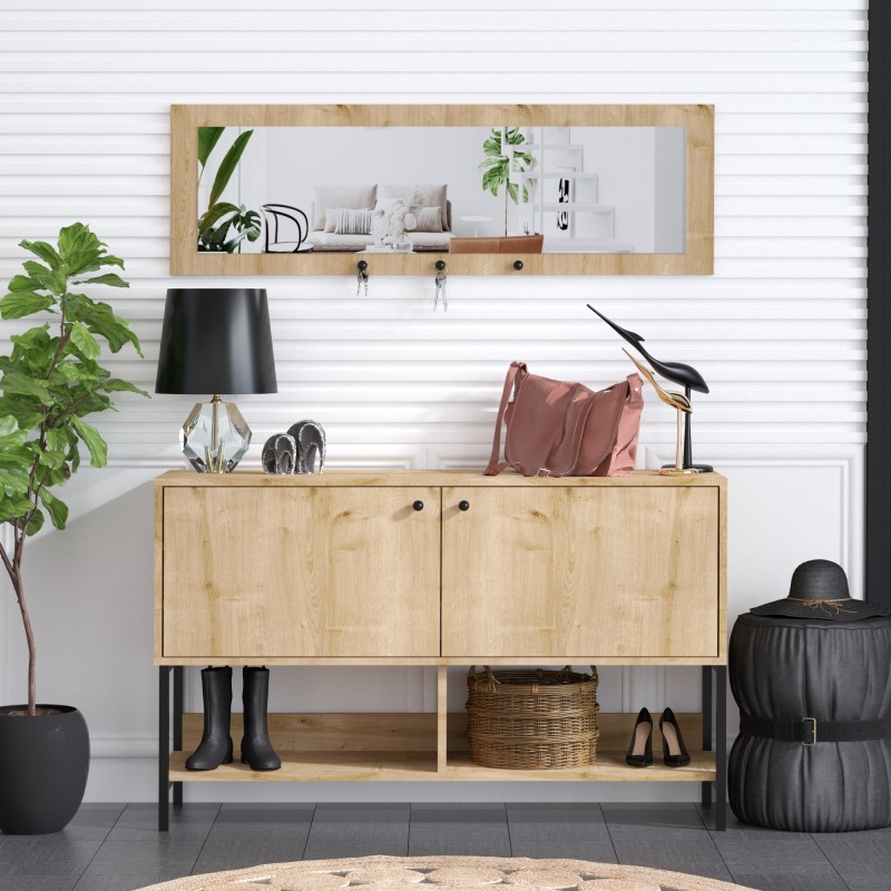 2118_0-800x800 Μπουφές Blassi Sapphire Oak μελαμίνη μεταλλικά πόδια 120x35x90εκ ed2118 - Image 1