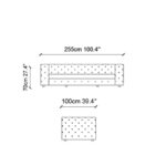 Τριθέσιος καναπές Zeus ξύλο και ύφασμα 255x100x70cm ed2122 - Image 2