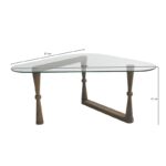 Τραπέζι σαλονιού Orta καρυδί μασιφ ξύλο επιφάνεια γυάλι 96x81x41εκ ed2125 - Image 2