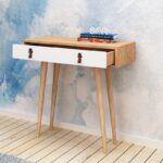 Κονσόλα Dokka άσπρο δρυς μελαμίνη 80x30x87 6εκ ed2126 - Image 4