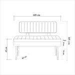 Σκαμπό Vina atlantic pine πράσινο μελαμίνη βελούδο 110x46x85εκ ed2127 - Image 2