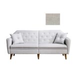 Καναπές κρεβάτι τριθέσιος Aqua κρεμ 202x83x82cm ed2130 - Image 3