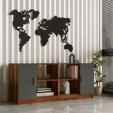 Μπουφες Vario ανθρακί καρυδί 139 8x46 3x61 8εκ ed2135