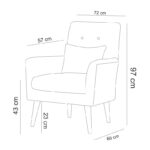 Σετ καναπέ Aria σκούρο μπλε 205x82x83εκ ed2139 - Image 4