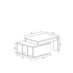 Τραπέζι σαλονιού Kolarado άσπρο καρυδί μελαμίνη 90x60x37 4εκ ed213 - Image 2